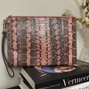 Pink Michael Kors Clutch | snakeskin